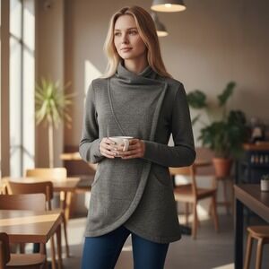 Lululemon Women's That's A Wrap Jacket Heathered Snow Slub Coal Gray Size 8